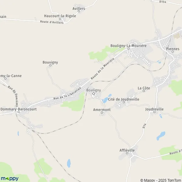 Map Bouligny map of Bouligny (55240) and practical information