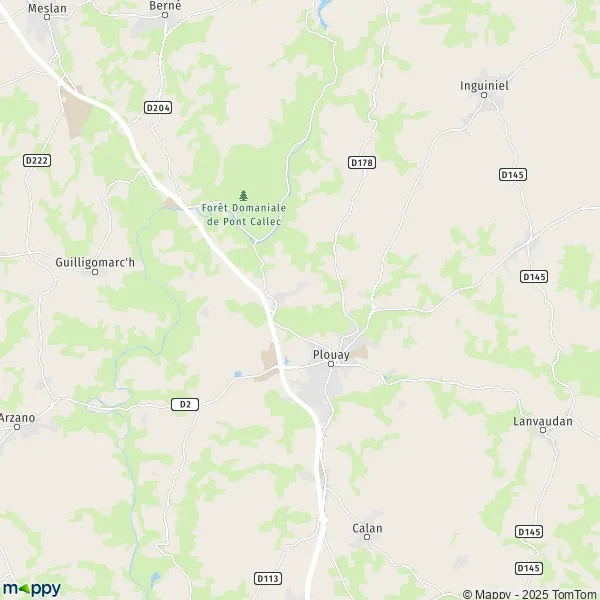 Map Plouay map of Plouay (56240) and practical information