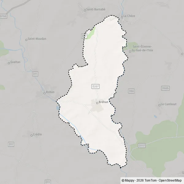 Map Bréhan: map of Bréhan (56580) and practical information