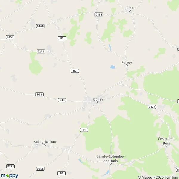 Map Donzy map of Donzy (58220) and practical information