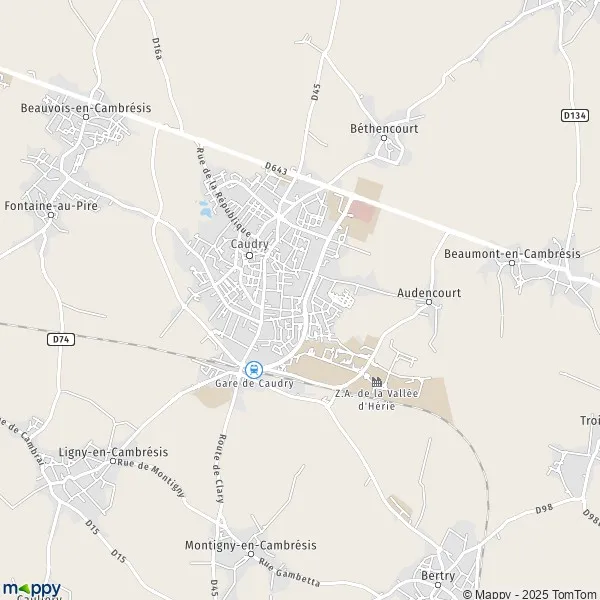 Map Caudry map of Caudry (59540) and practical information