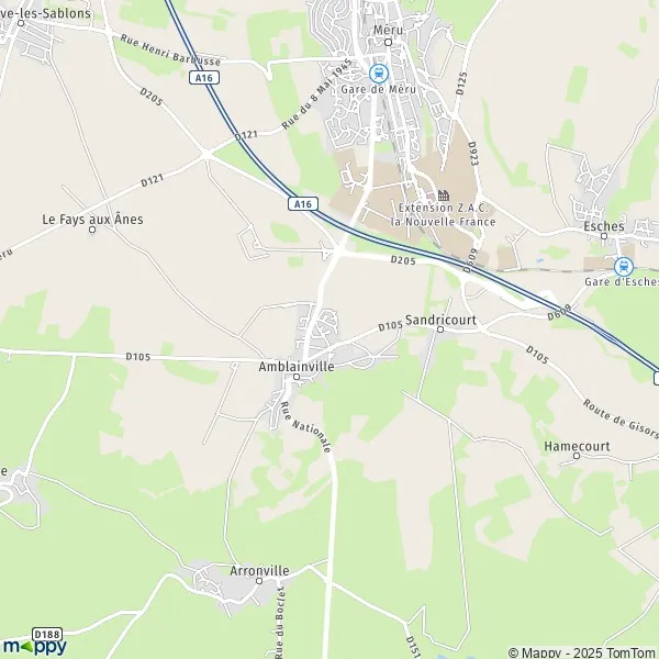 Map Amblainville map of Amblainville (60110) and practical information