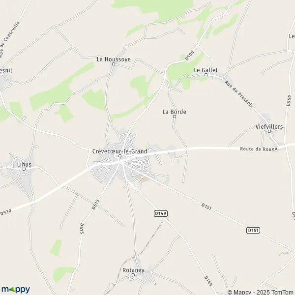 Map CrèvecoeurleGrand map of CrèvecoeurleGrand (60360) and