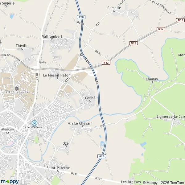 Map Cerisé map of Cerisé (61000) and practical information