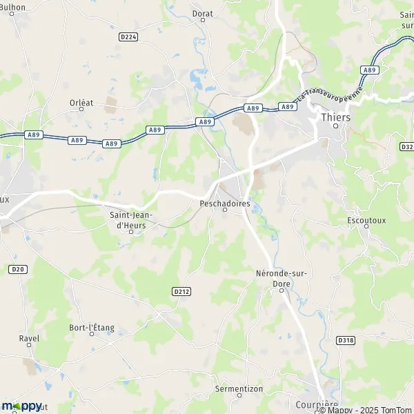 Map Peschadoires map of Peschadoires (63920) and practical information