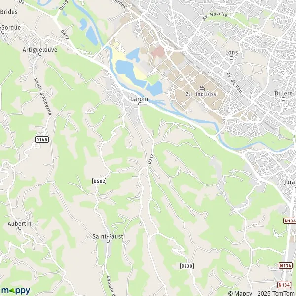 Map Laroin map of Laroin (64110) and practical information