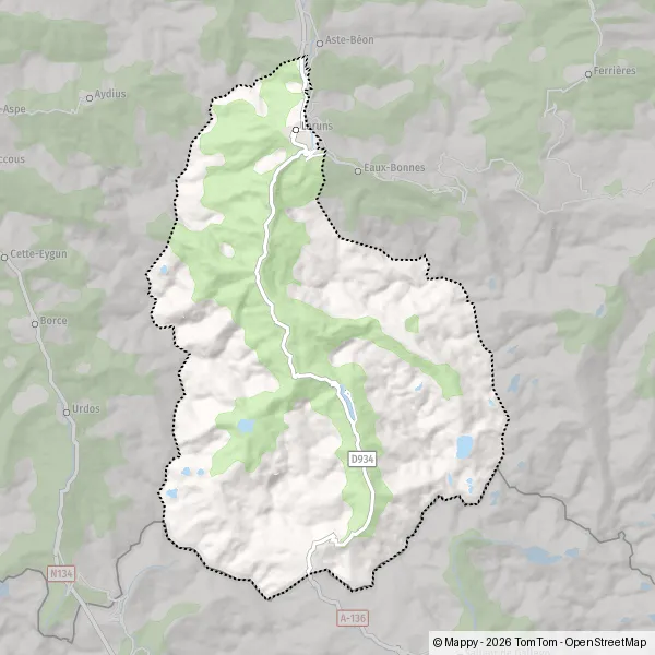 Map Laruns: map of Laruns (64440) and practical information