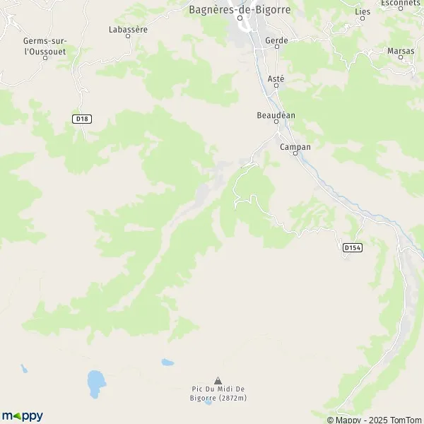 Map Beaudéan map of Beaudéan (65710) and practical information