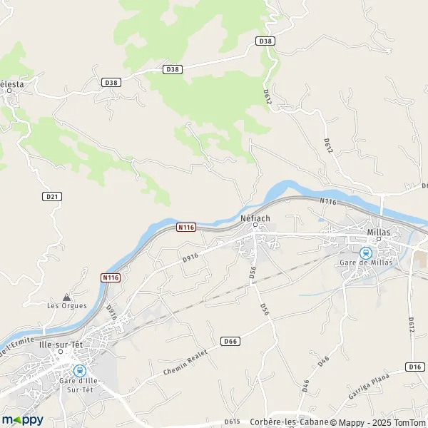 Map Néfiach map of Néfiach (66170) and practical information