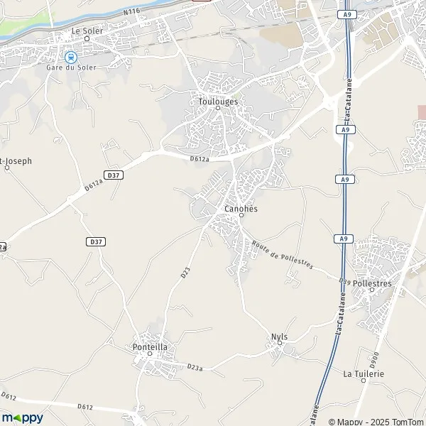 Map Canohès map of Canohès (66680) and practical information