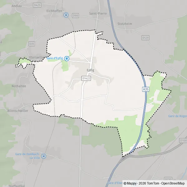 Map Epfig: map of Epfig (67680) and practical information