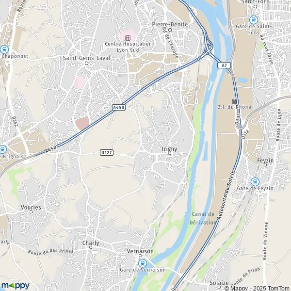 Map Irigny map of Irigny (69540) and practical information