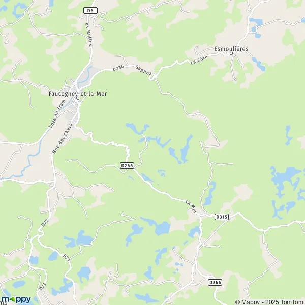 Map FaucogneyetlaMer map of FaucogneyetlaMer (70310) and