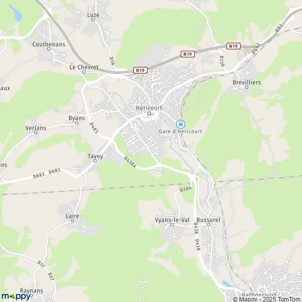Map Héricourt map of Héricourt (70400) and practical information