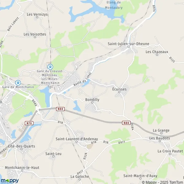 Map Écuisses map of Écuisses (71210) and practical information