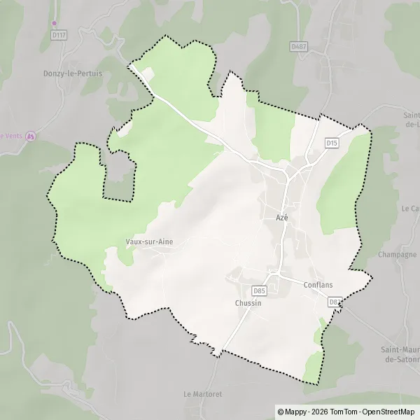Map Azé: map of Azé (71260) and practical information