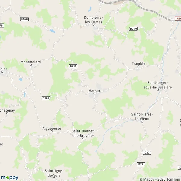 Map Matour map of Matour (71520) and practical information