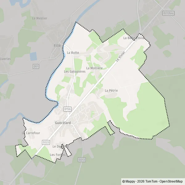 Map Guécélard: map of Guécélard (72230) and practical information