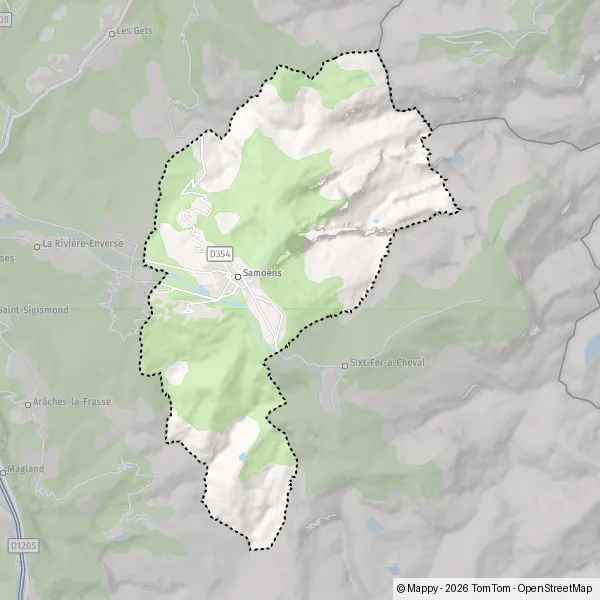 Map Samoëns: map of Samoëns (74340) and practical information