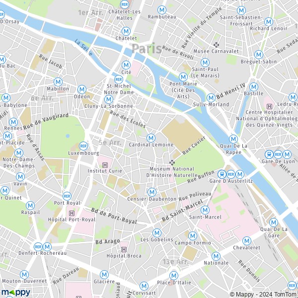 Map Paris: map of Paris (75005) and practical information