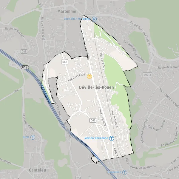 Map Déville-lès-Rouen: map of Déville-lès-Rouen (76250) and practical ...