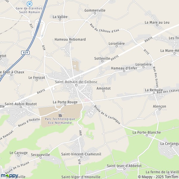 Map SaintRomaindeColbosc map of SaintRomaindeColbosc (76430) and