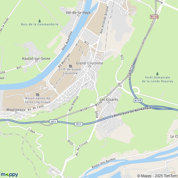 Map Grand-Couronne: map of Grand-Couronne (76530) and practical information