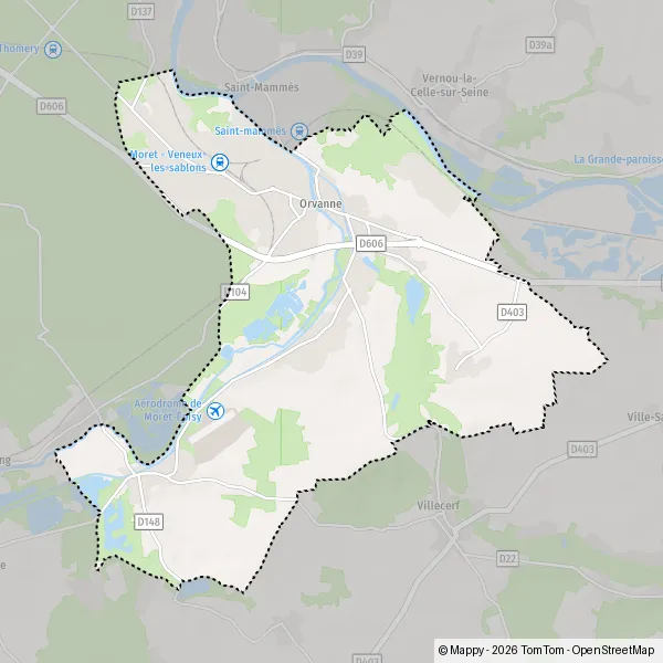 Map Moret-Loing-et-Orvanne: map of Moret-Loing-et-Orvanne (77250) and ...