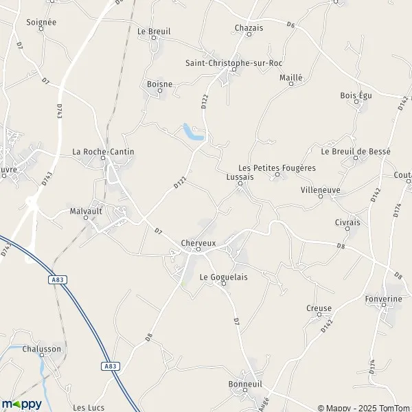 Map Cherveux map of Cherveux (79410) and practical information