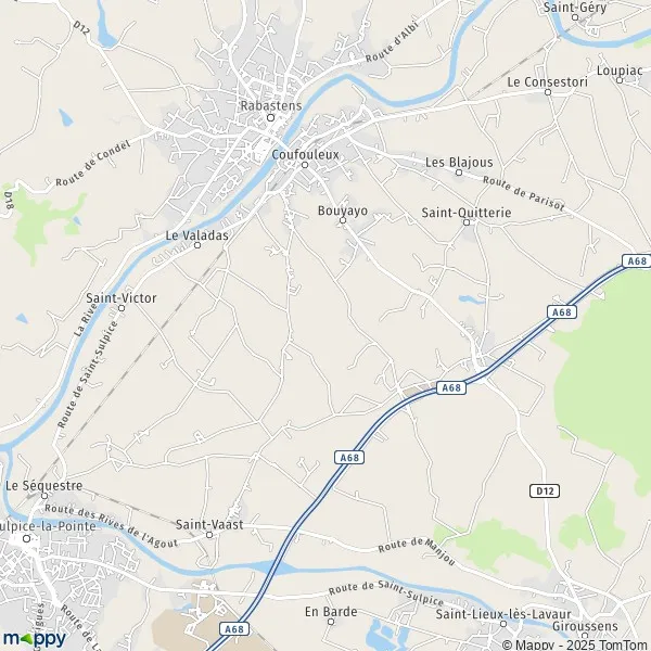 Map Coufouleux map of Coufouleux (81800) and practical information