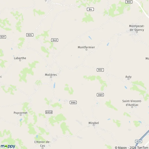 Map Molières: map of Molières (82220) and practical information