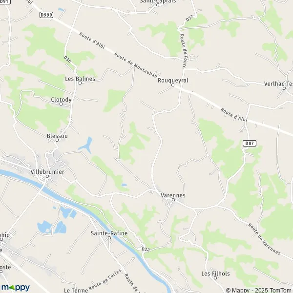 Map Varennes map of Varennes (82370) and practical information