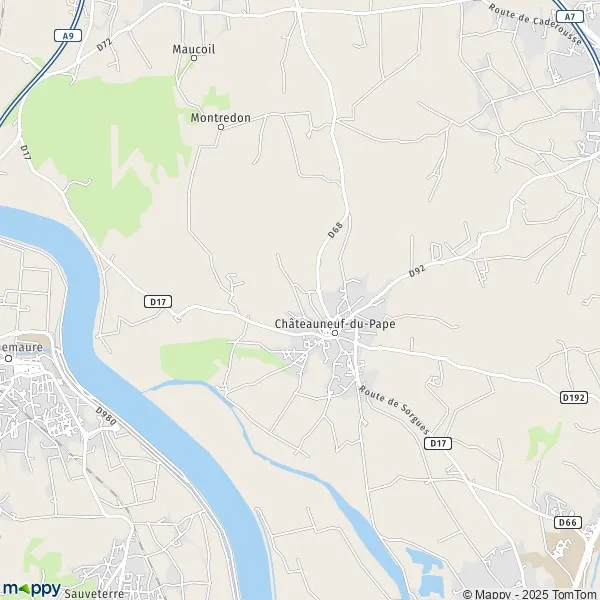 Map ChâteauneufduPape map of ChâteauneufduPape (84230)