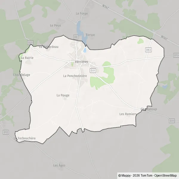 Map Verrières: map of Verrières (86410) and practical information