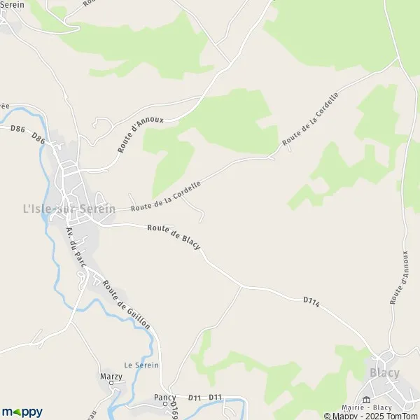 Map L'IslesurSerein map of L'IslesurSerein (89440) and practical