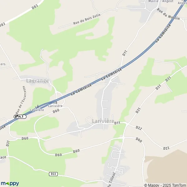 Map Larivière map of Larivière (90150) and practical information