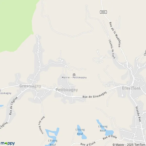 Map Petitmagny map of Petitmagny (90170) and practical information