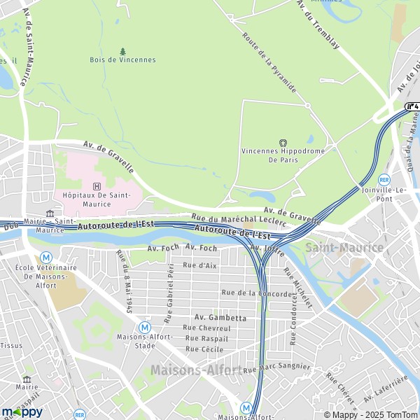 Map SaintMaurice map of SaintMaurice (94410) and practical information