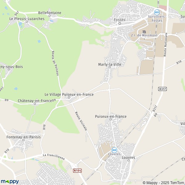 Map PuiseuxenFrance map of PuiseuxenFrance (95380) and practical