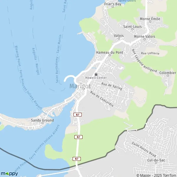 Map Marigot map of Marigot (97150) and practical information