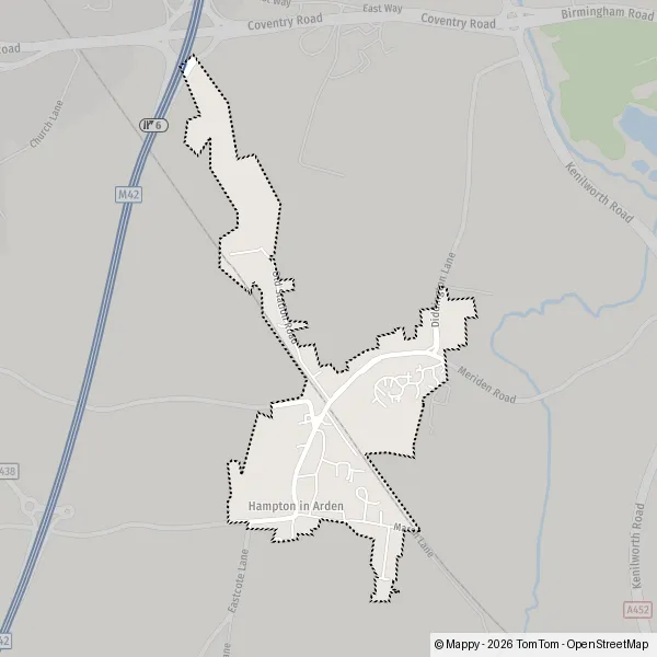 Map Hampton in Arden: map of Hampton in Arden, Solihull B92 0 and ...