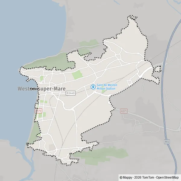 Map Weston-super-Mare: map of Weston-super-Mare, North Somerset BS23 1 ...