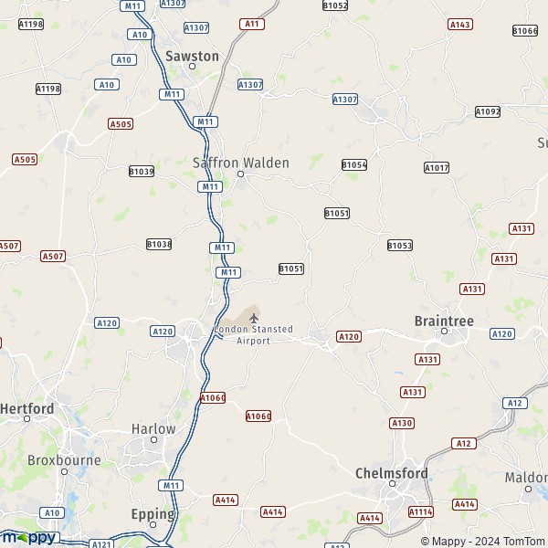 Map Uttlesford: map of Uttlesford (CM3 1) and practical information