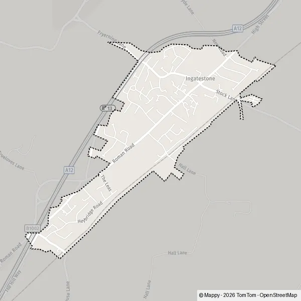 Map Ingatestone & Fryerning Cemetery: map of Ingatestone & Fryerning ...
