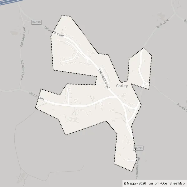Map Corley: map of Corley, North Warwickshire CV7 8 and practical ...