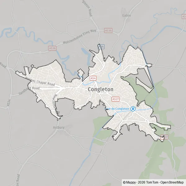 Map Congleton: map of Congleton, Cheshire East CW12 1 and practical ...