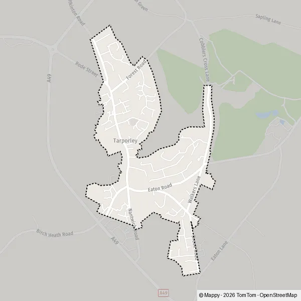Map Tarporley: map of Tarporley, Cheshire West and Chester CW6 0 and ...