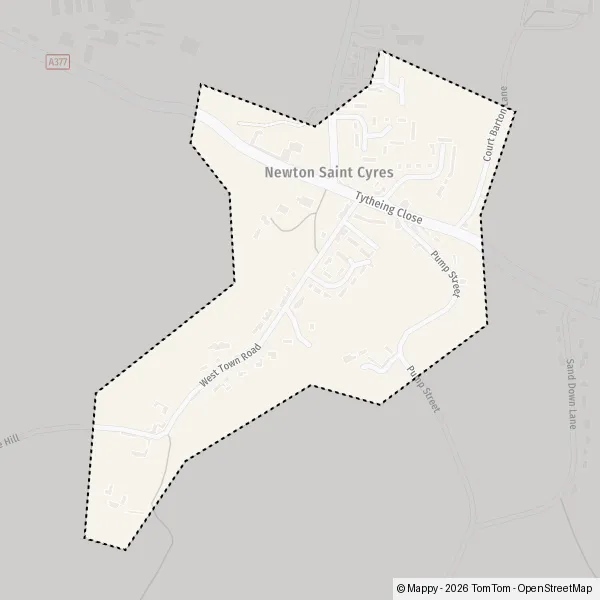 Map Newton Saint Cyres: map of Newton Saint Cyres, Mid Devon EX5 5 and ...