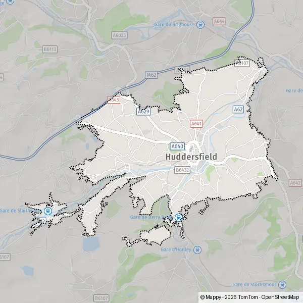 Map Huddersfield: map of Huddersfield, Kirklees HD1 2 and practical ...