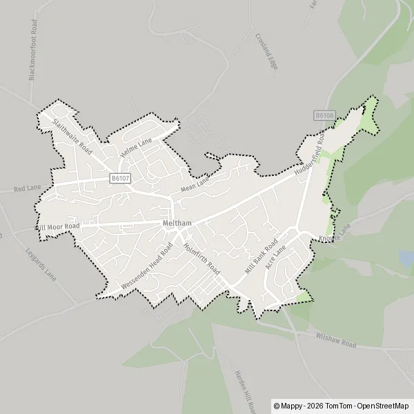 Map Meltham: map of Meltham, Kirklees HD9 4 and practical information